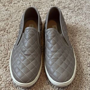 Steve Madden Taupe Quilted Slip-On Loafers